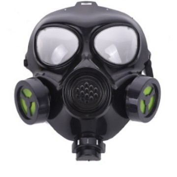 Gas Mask with Ghost Face Design, Cosplay Filter Canister Pack, Protective Mask, Spray Paint Mask (Old Style Gas Mask)
