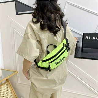 街头潮流字母牛津布胸包2025新款夏季男女学生腰包运动斜挎手机包