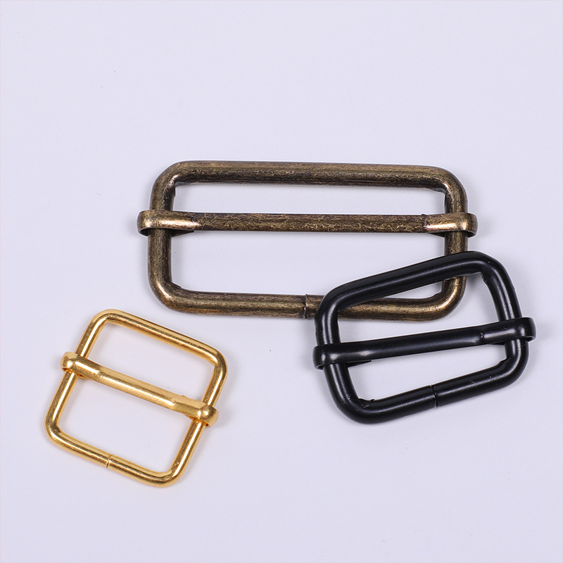 Tres hebillas ajustables de hierro de metal hebilla cuadrada hebilla circular cinturón de hombro accesorios de bolso de cintura semicircular D hebilla