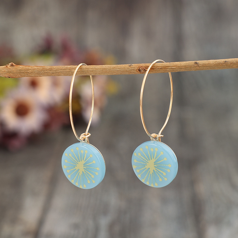 Cross-border new fashion simple wind round gem mans star alloy earrings ladies earrings wholesale