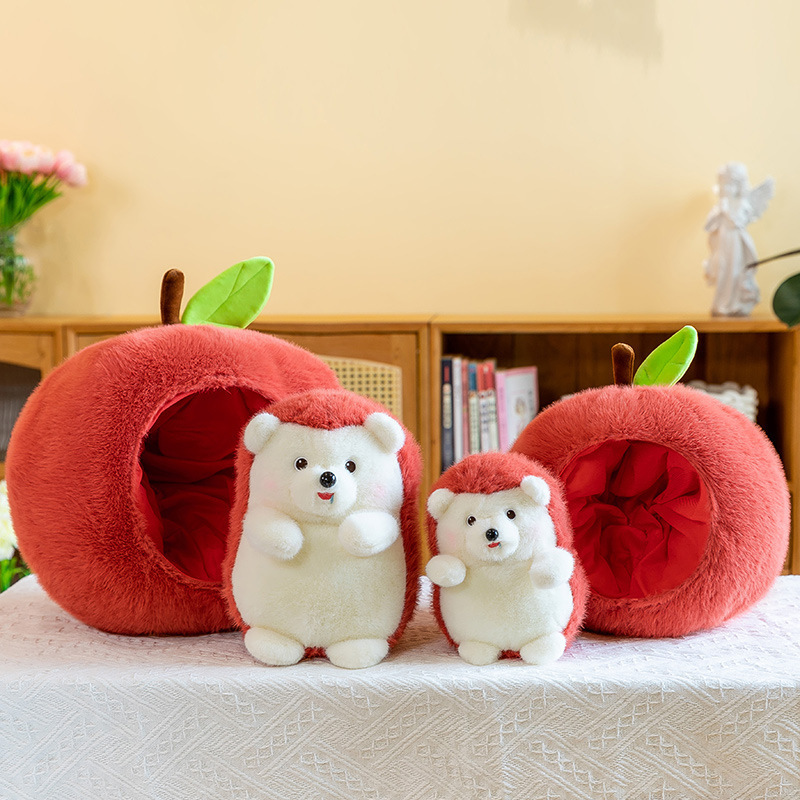 Juguete de peluche de erizo de manzana transfronterizo roba muñecas regalo de cumpleaños fruta de simulación desmontable para enviar muñecas