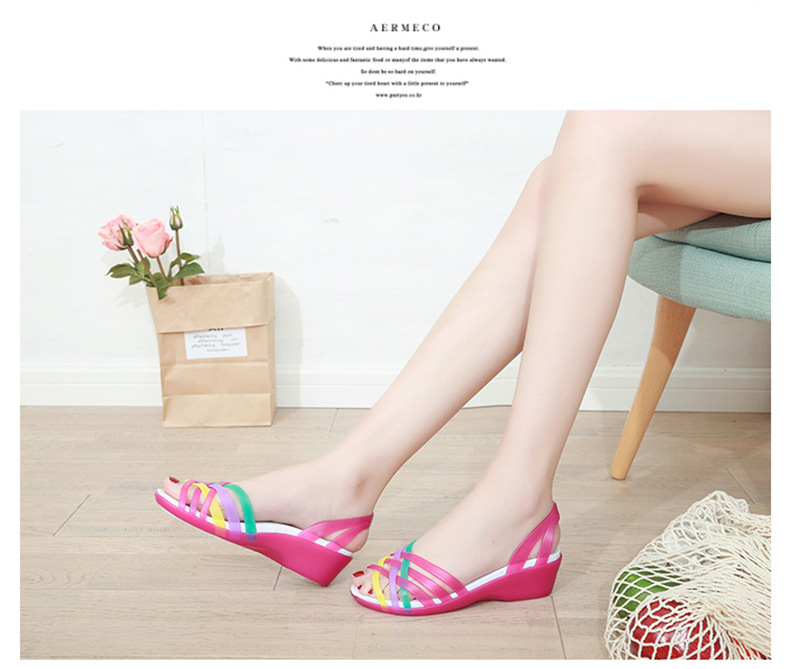 Women's Casual Color Block Open Toe Peep Toe Sandals display picture 2