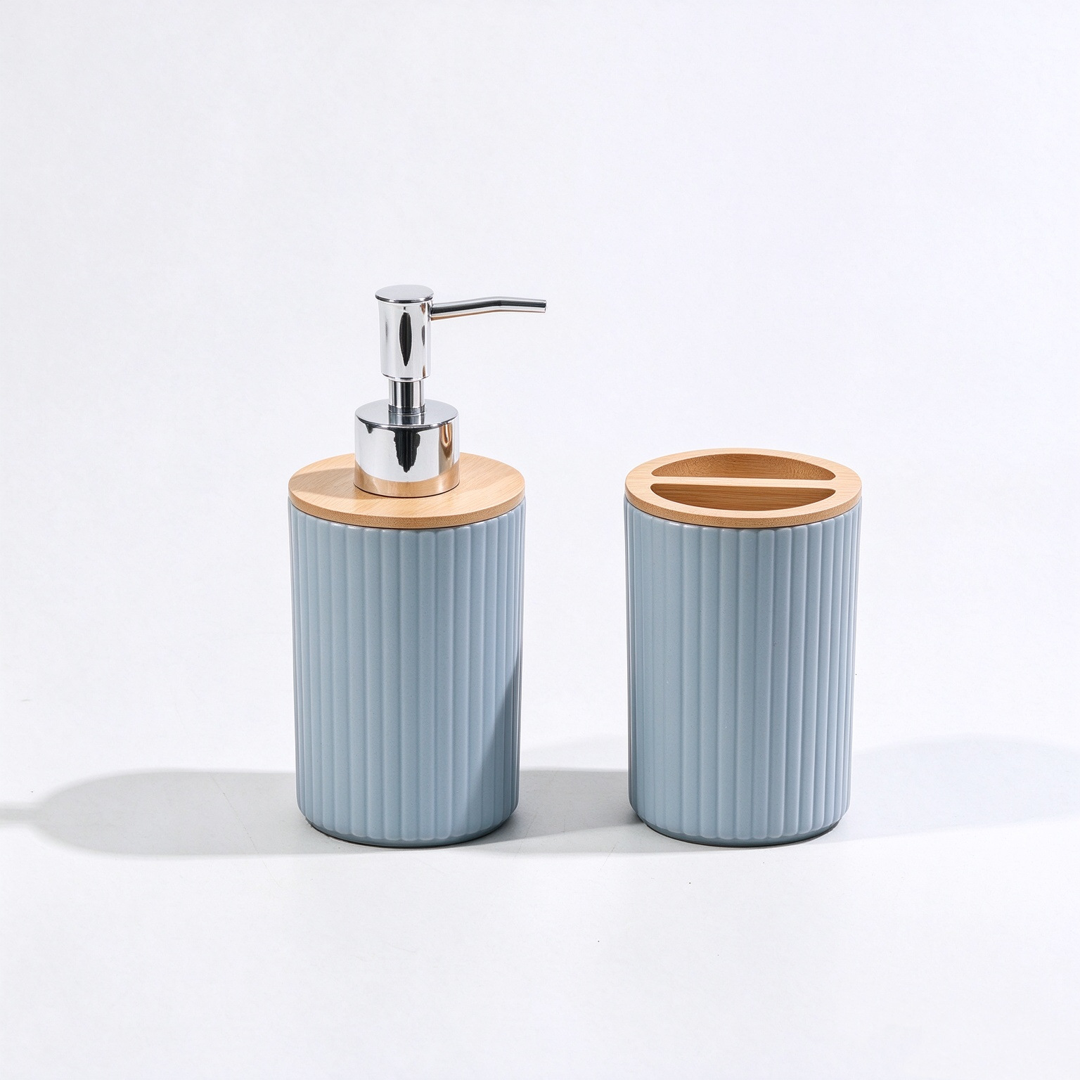 Juego de Accesorios de Baño de 2 Piezas, Plástico, Textura Rayada, para Baño