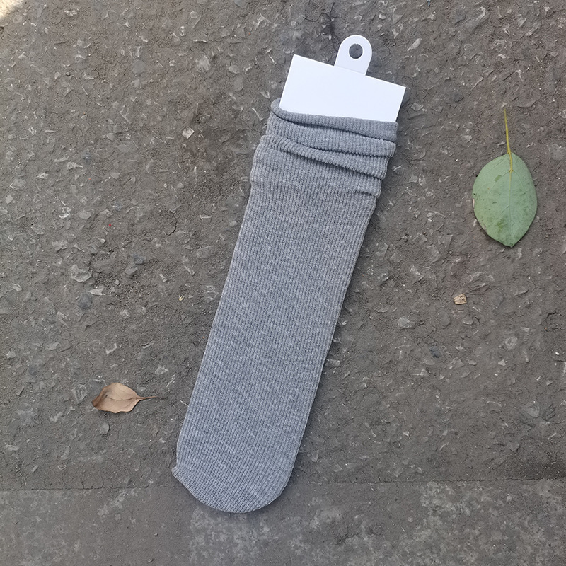 Calcetines de media pantorrilla de color sólido para mujer, estilo japonés, mezcla de algodón, forrados de lana, gruesos y cálidos, venta al por mayor, para primavera, otoño e invierno.