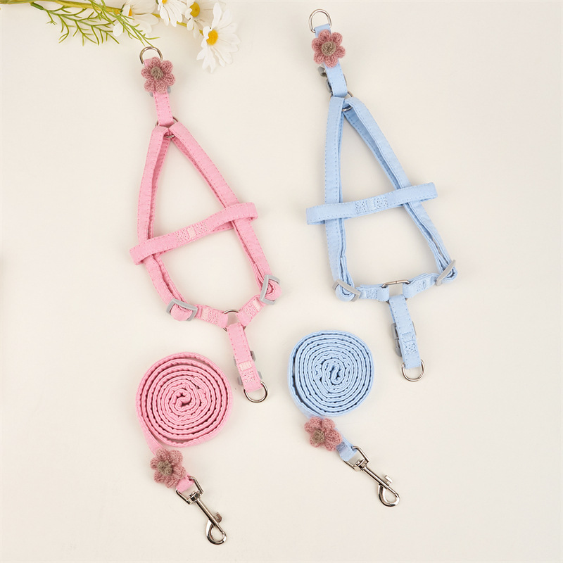 Cuerda de tracción para gatos para evitar la liberación, cuerda para gatos, cuerda para caminar para gatos, chaleco de flor linda, cuerda para pasear para perros, collar para mascotas