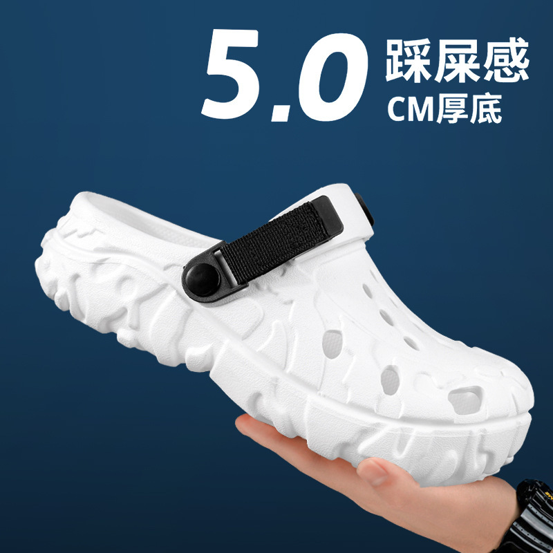 Cross-Border Hot-Selling Summer Men's Clogs with a Soft, Cushioned Feel, Thick-Soled, Dual-Use, Wear-Resistant Beach Sandals