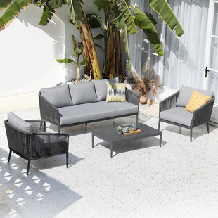 Outdoor Sofa Villa Hotel Courtyard Garden Rattan Chair Outdoor Leisure Waterproof Outdoor Terrace Rattan Sofa Combination