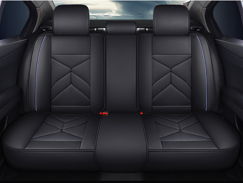 New Model of Foreign Trade All-Season Universal Full Leather Wear-Resistant Five-Seater Car Interior Seat Cushion and Seat Cover with Bone Pattern