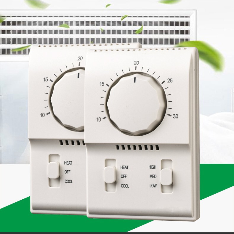 Mechanical thermostat switch fan panel wire controller thermostat three-speed thermostatic switch room temperature controller