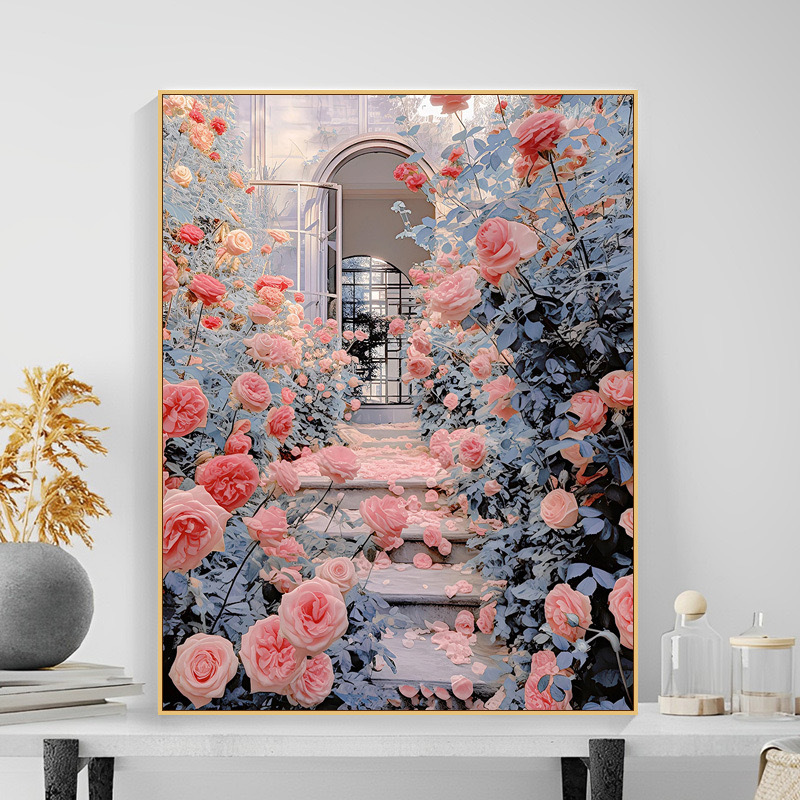 Fábrica directa de un agente DiDi pintura al óleo digital camélia flor de acrílico curar simple pintura al óleo decorativa