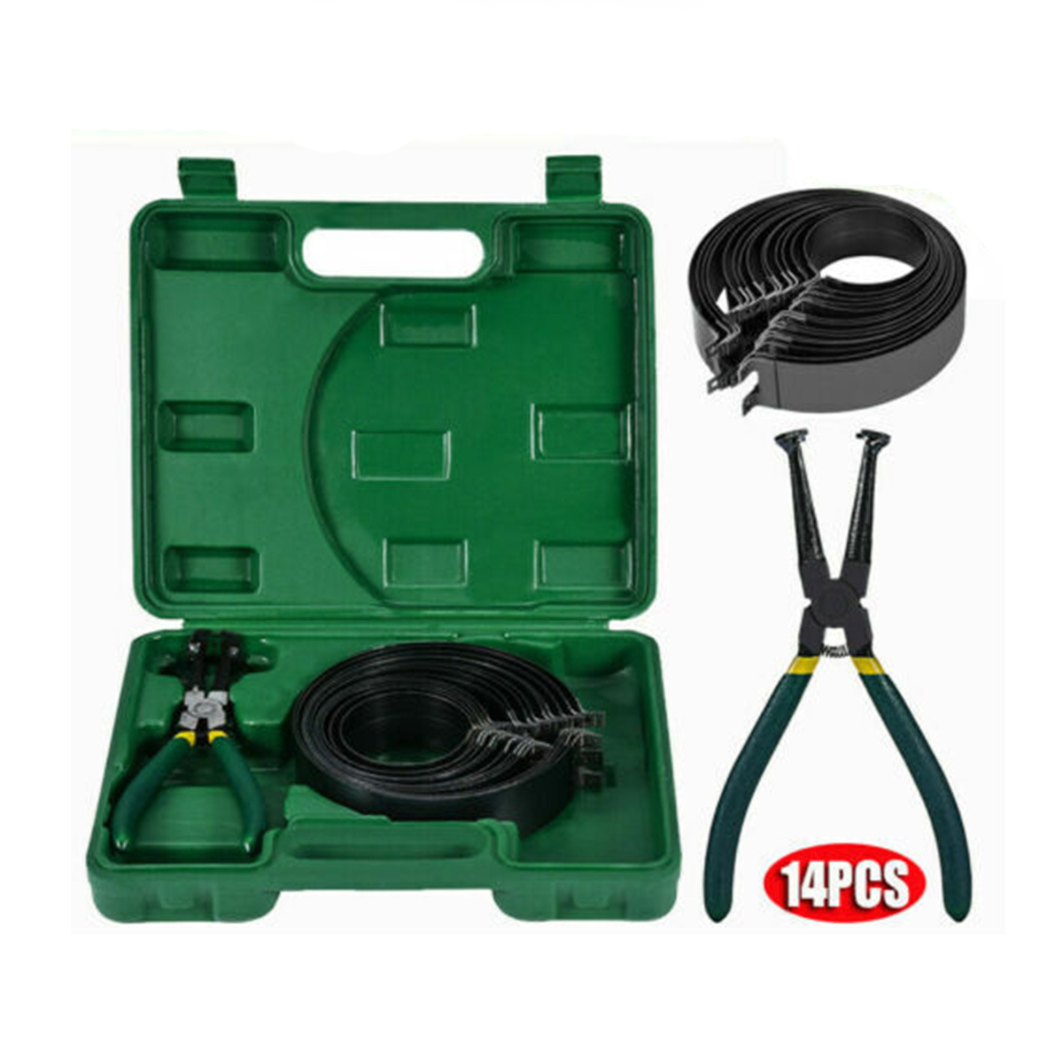 专业活塞环压缩机气缸安装钳和14带工具箱活塞环紧箍活塞钳组套