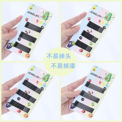 春季清新甜美款水果卡裝鋼夾髮夾波浪一字夾5cm6cm女髮夾廠家直銷