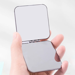 雙面小鏡子女隨身男士專用便攜帶摺疊翻蓋式手持不鏽鋼迷你化妝鏡