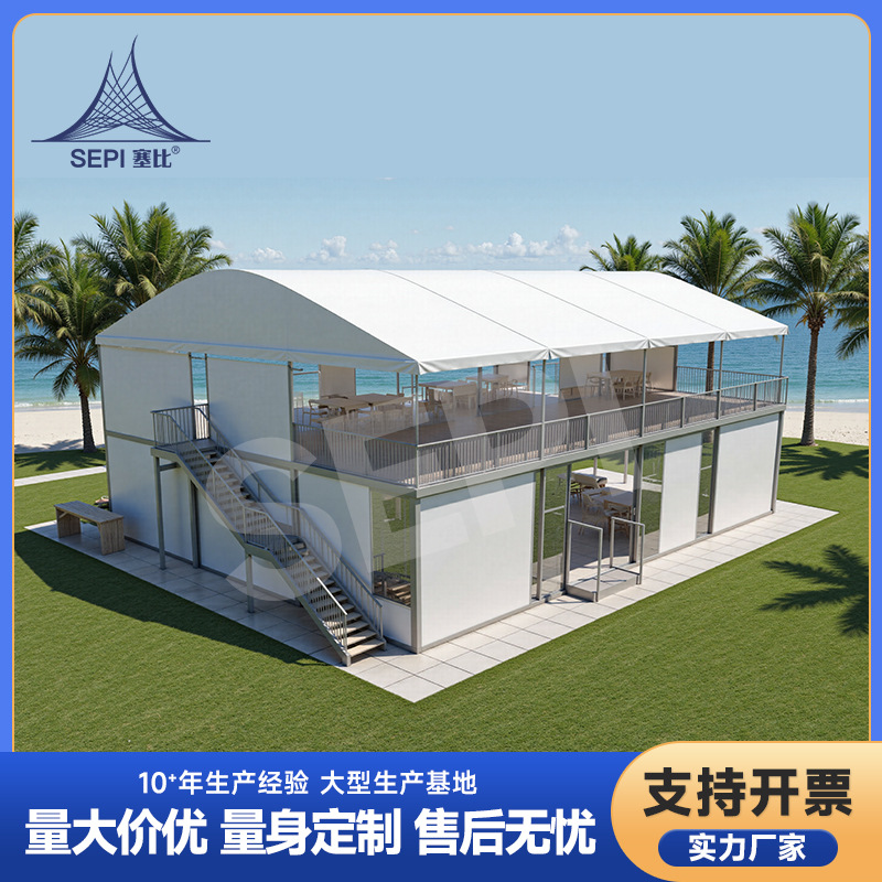 双层篷房工业设备仓储库房二层护栏抗风抗震批发定制定制篷房户外