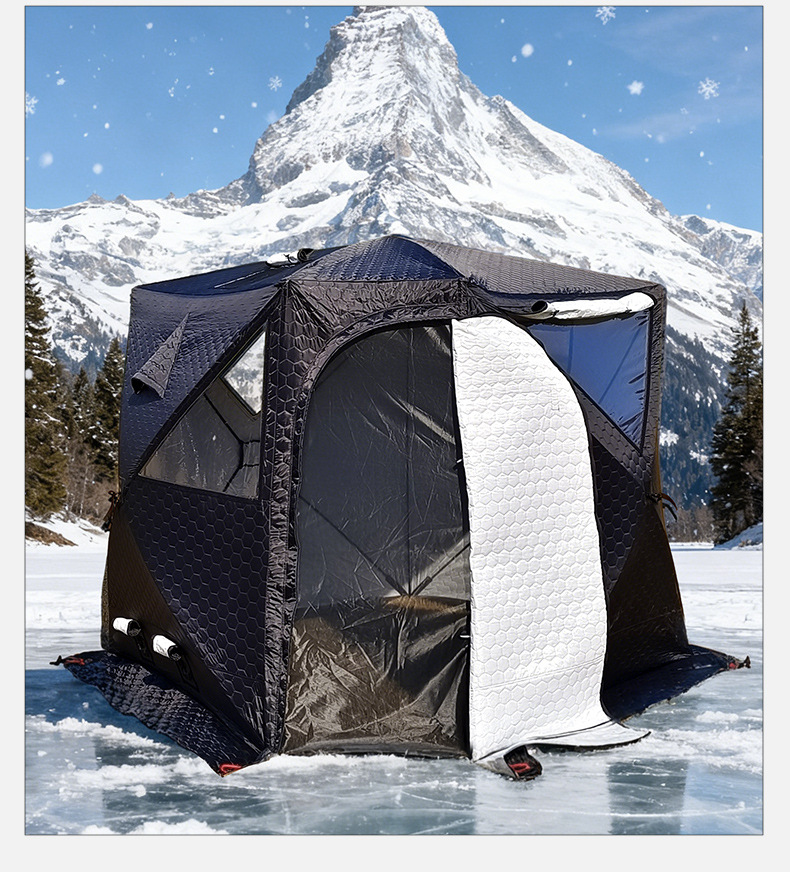 Winter Sauna Tent Tpu Large Window Pentagonal Winter Fishing Tent Cold-Proof Camping Tent Thickened Warm Ice Fishing Tent