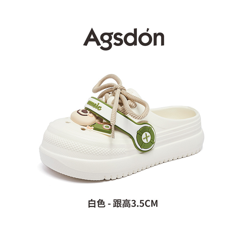 Zapatos de agujero de fondo grueso para mujeres 2025 nuevo verano lindo lindo y divertido para usar zapatillas deportivas en interiores y exteriores