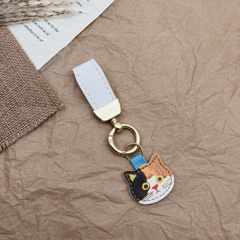 日系eco ute子猫シリーズのキーホルダーeminettかわいい革キーホルダー装飾バッグストラップ|undefined