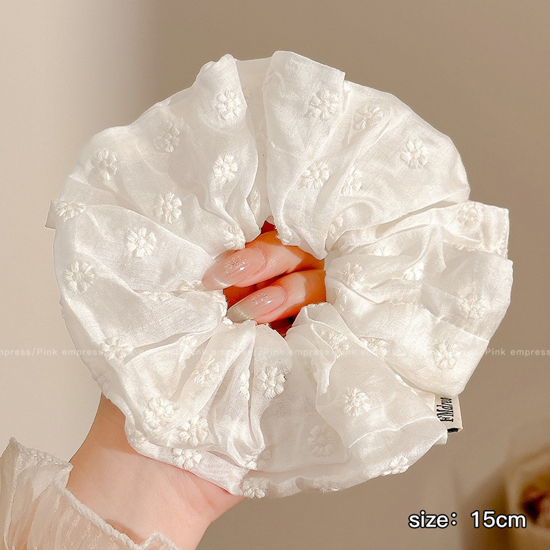 Temperamento bufanda cuadrada intestino lazo para el cabello femenino 2025 nuevo estilo súper grande cola de caballo cabeza cuerda viento perezoso banda de goma cuerda para el cabello tocado