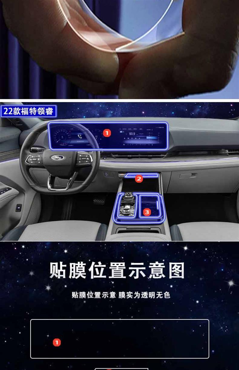 22-25 Models Lingrui/Lingyu/Ruijie L Interior Protective Film Navigation Screen Central Control Film Modification