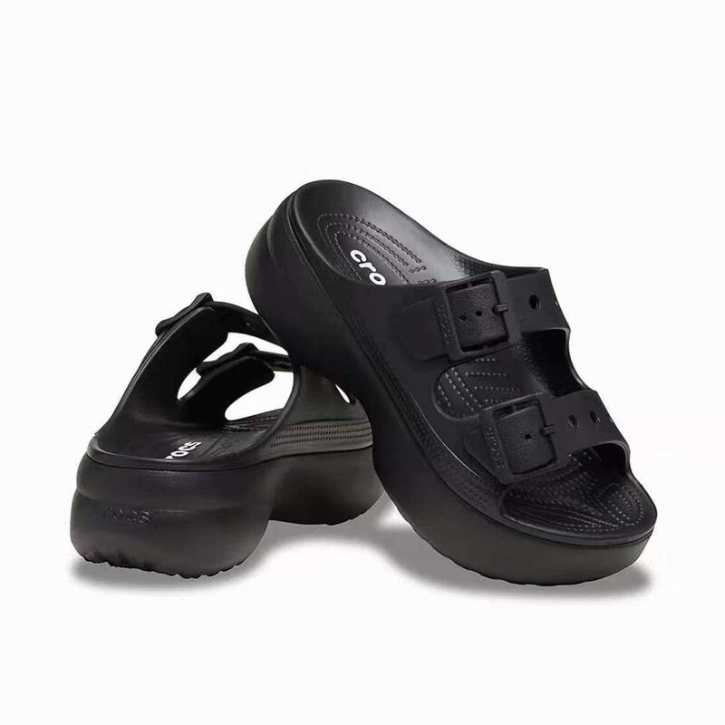2026 New Cloud Double-Strap Slippers Thick-Soled Height-Increasing Double-Strap Slippers Outdoor Casual Buckle Beach Sandals