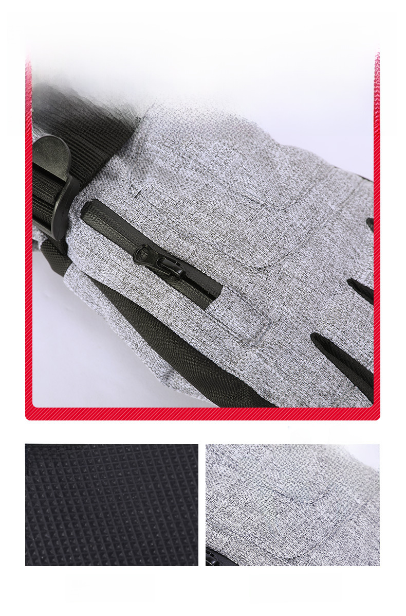 Men's ski gloves warm winter windproof velvet ski non-slip sports waterproof cold-proof touch screen velvet gloves_maomaolike.com