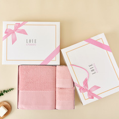 棉32支股紗 三件套1條浴巾+2毛巾禮盒可加LOGO帶手提禮盒任意搭配