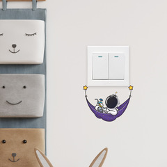 尚易SPZ-KG137卡通PVC牆貼自粘防水太空人牆貼紙廠家批發開關貼紙