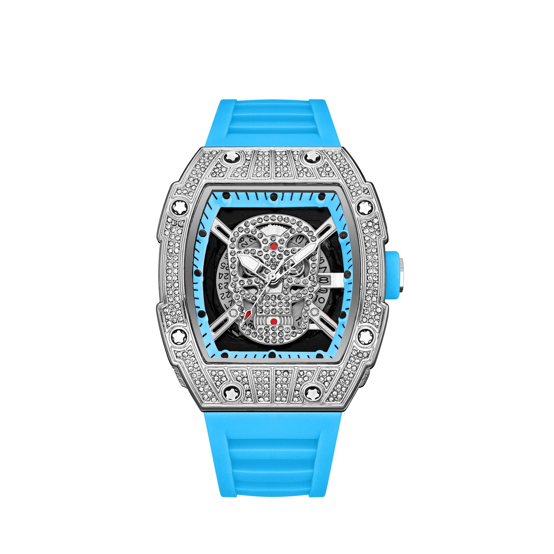 Men's Quartz Watch Starry Sky Diamond Studded Gold Ghost Head Design_voghion.com