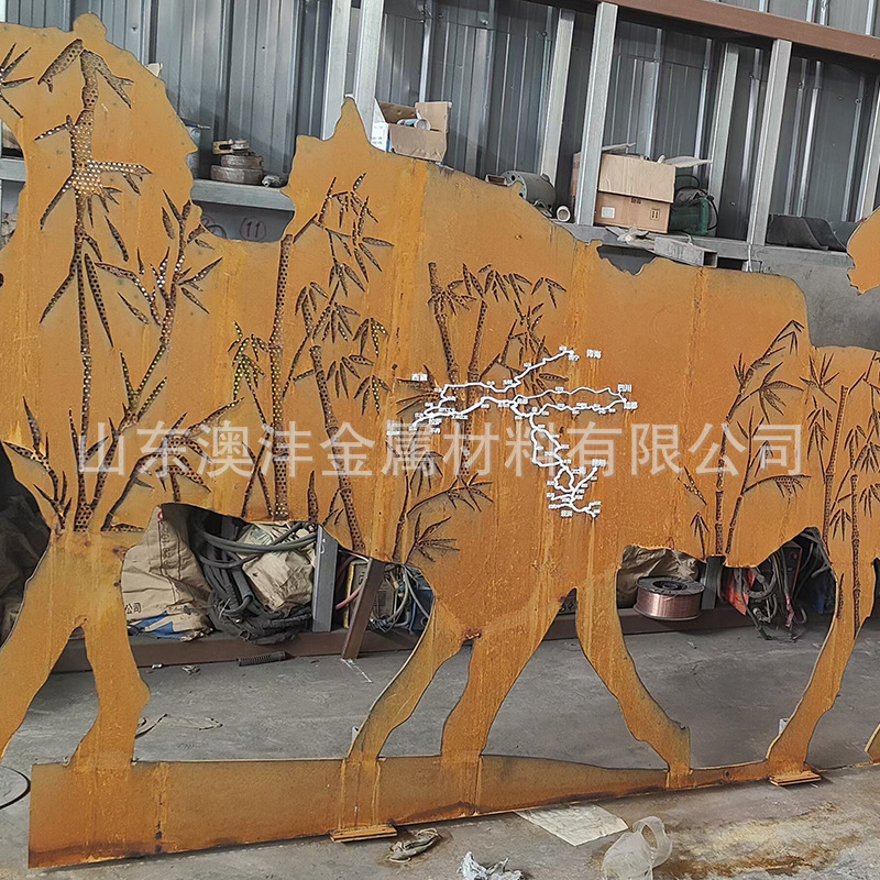 澳沣Q235NH耐候板 耐候钢板镂空雕刻 景观园林幕墙耐候板加工