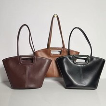 西班牙女包2025新品跨境购物包缉线饰大容量手提单肩购物托特包女