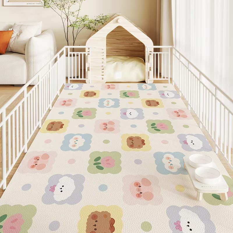 Cartoon Cute Pet Dining Mat Dirt Resistant Easy Clean Carpet_voghion.com