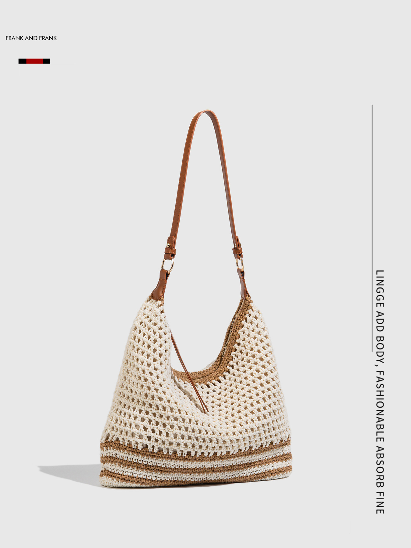 Bolsa de trenzado coreana 2026 verano nueva bolsa de playa de vacaciones de playa de gran capacidad bolsa de hombro