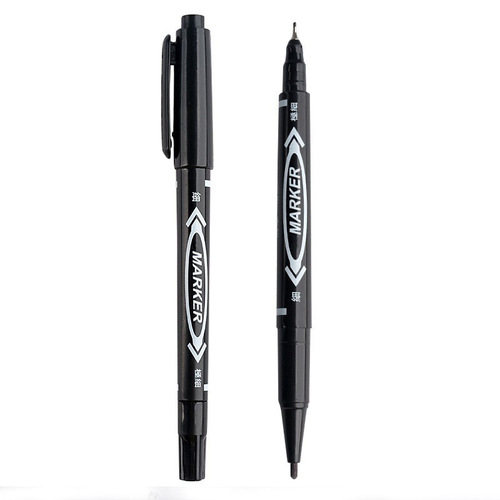 Black double-ended oil-based quick-drying pen, children's painting stroke and hook line pen, waterproof and non-fading marker pen