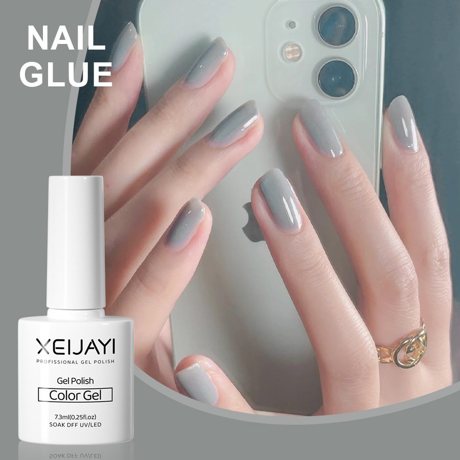 Nail Polish glue nude color ice transparent glue New Internet celebrity popular color jelly blue nail phototherapy glue for nail salon