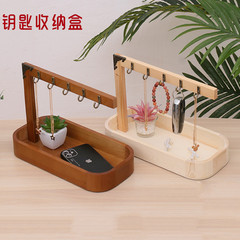 Entrance key storage key rack on shoe cabinet at doorstep with solid wood pallet storage rack desktop debris storage box