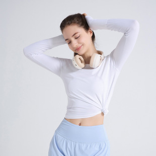 2.0 Yoga Clothes Women's New Sports Long Sleeve T Running High Elastic Quick Dry Fitness Pilates Slim Running Top