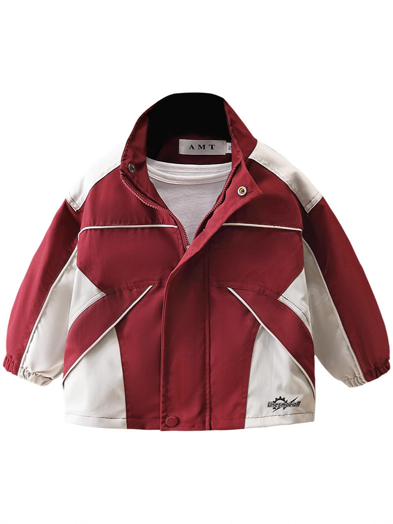 7657 chaqueta cortavientos a juego de colores para niños 2025 nueva ropa de primavera y otoño ropa con capucha para niños chaqueta de moda de primavera