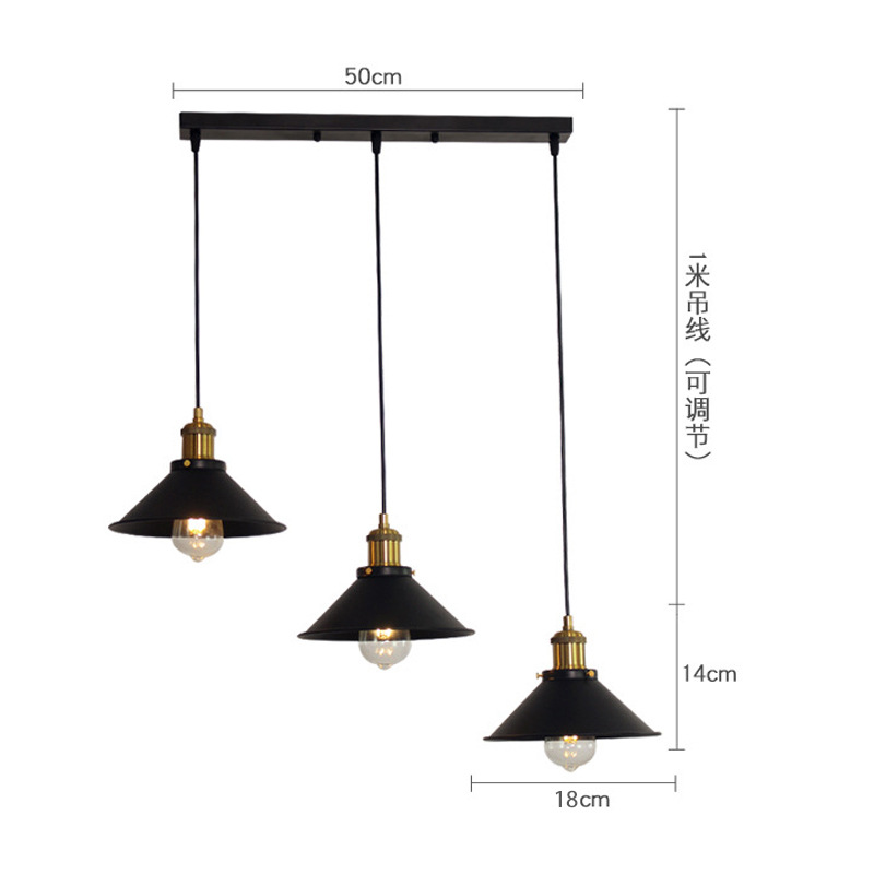 Araña retro estadounidense transfronteriza, pequeña falda negra, araña de hierro forjado, cafetería creativa, barra, restaurante, araña