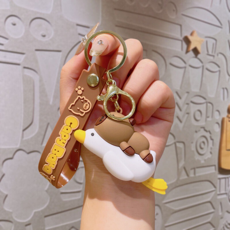 ハンバーガーカピバラクリエイティブ小さなギフトキーホルダー PVC ソフトラバーバッグカピバラキーホルダーペンダント人形|undefined