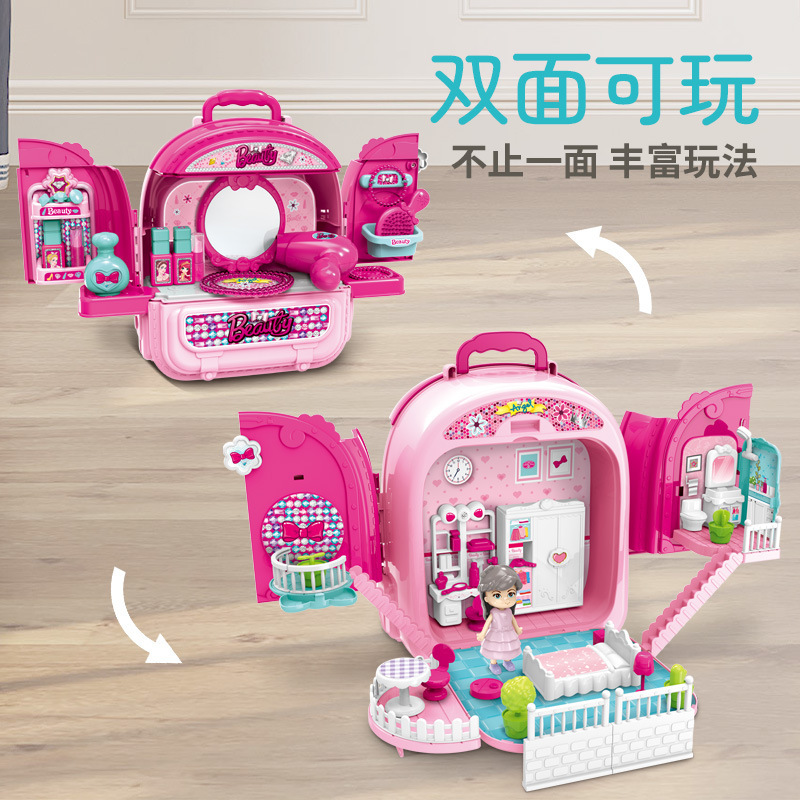 Los niños juegan a las casitas multifuncional tocador accesorios para mascotas gato cachorro mochila de doble cara bolsa espacial Chica Juguete
