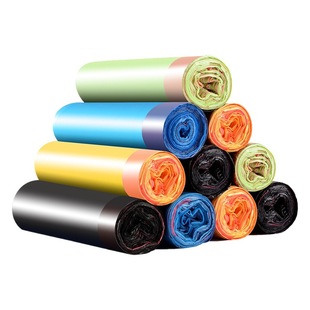 Мешок для мусора Портативный мешок для мусора Drawstring Утолщенный цвет Точка останова Кухня Бытовая одежда Веревка Пластиковый пакет Автоматическое закрытие