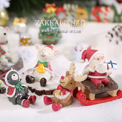 Zakka創意クリスマス小清新人形手作りクリスマスプレゼント木微景観樹脂置物卸売り