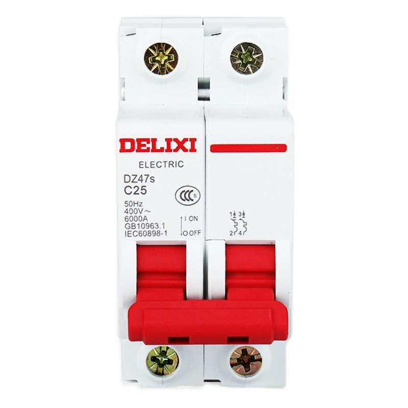Delixi автоматический выключатель воздушный выключатель DZ47s2P32 маленький воздушный выключатель бытовой электрический выключатель однофазный AC 63A
