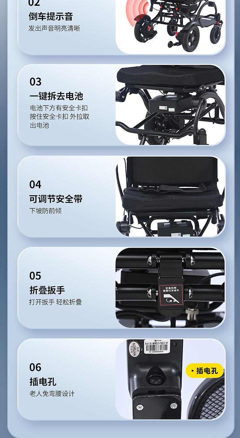 Ten Billion Carbon Fiber Electric Wheelchair Intelligent Fully Automatic Folding Lightweight Small Electric Wheelchair for the Elderly