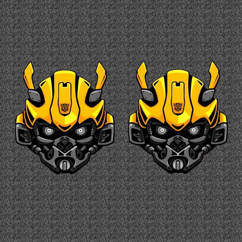 변압기 반사 자동차 스티커 범블비 머리 창조적 인 성격 오토바이 바디 유리 장식 수하물 섀시 스티커