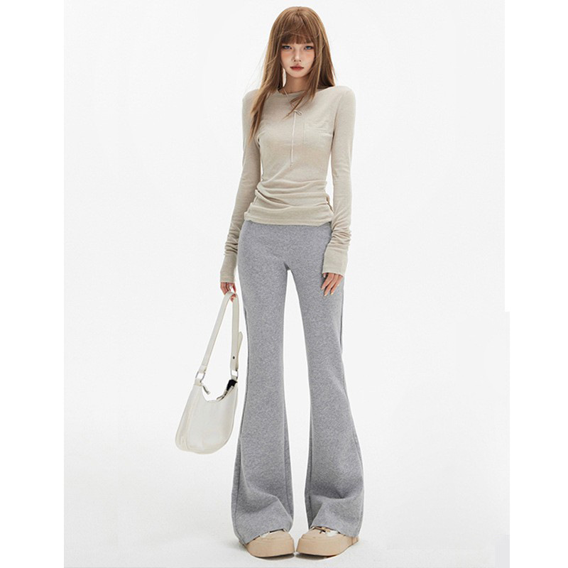 In-inch women's clothing | Japanese and Korean style flared pants slim slim stretch pants spring and summer comfortable low waist casual pants women