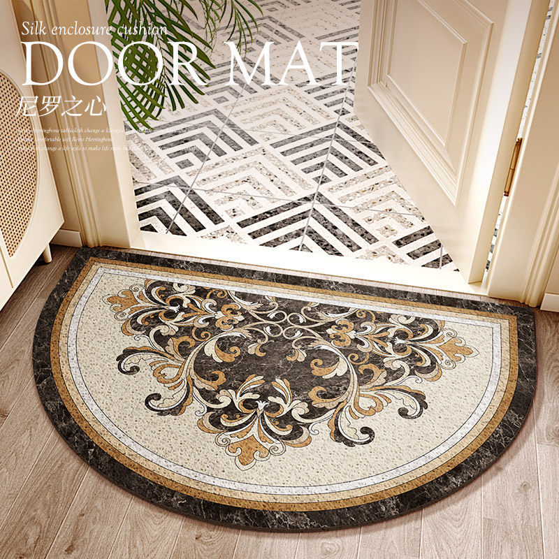 European-Style Semi-Circular Silk Loop Entrance Mat, Door Mat, Entryway Foot Mat, Foyer Non-Slip Mat, Customizable Carpet European-Style Semi-Circular Silk Loop Entrance Mat, Door Mat, Entryway Foot Mat, Foyer Non-Slip Mat, Customizable Carpet