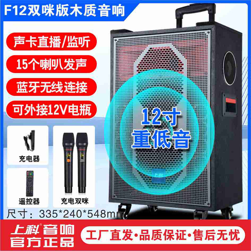 上科音响户外演出直播唱歌低音炮功放一体机蓝牙音箱广场级低音炮|undefined