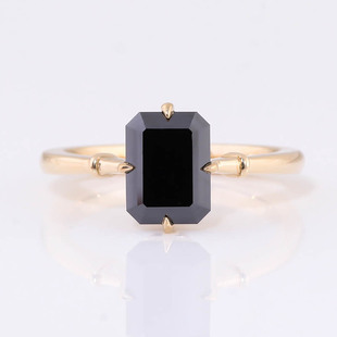 Cross-Border New Emerald Cut Black Moissanite Ring Personalized Niche Fashion Ring Gift Manufacturer Wholesale