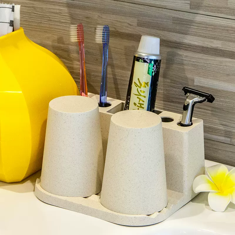 安雅创意牙刷架漱口杯浴室洁齿洗漱用具收纳座置物架卫生间牙刷杯